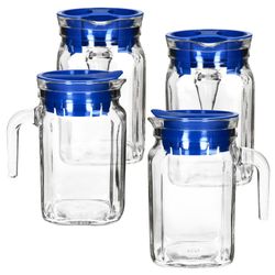 02-13109528S-Borgonovo-Kora-Kuehlschrankkrug-0-5L-blau-4er-Set.jpg 5L aus Glas mit blauem Kunststoff-Deckel – 13109528S_Bild_2