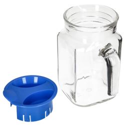 05-13109528S-Borgonovo-Kora-Kuehlschrankkrug-0-5L-blau-Einzeln-schraeg-offen.jpg 5L aus Glas mit blauem Kunststoff-Deckel – 13109528S_Bild_6
