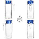 2er Set KARO Kühlschrankkrug 1L aus Glas mit blauem Kunststoff-Deckel – 13110035S_Bild_4