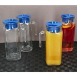 4er Set KARO Kühlschrankkrug 1L aus Glas mit blauem Kunststoff-Deckel – 13110035S_Bild_3