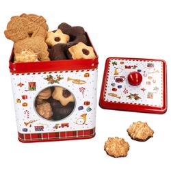 01-R0092-VNUT-Easy-Life-Vintage-Nutcracker-Keksdose-Blech-mit-Sichtfenster-Deko-offen.jpg Gebäckdose VINTAGE NUTCRACKER viereckig aus Metall - R0092#VNUT_Bild_1