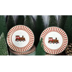 02-R0944-EXPR-Easy-Life-Polar-Express-Kuchenteller-19-2cm-Ambientebild-01.jpg 4er Set POLAR TRAIN Kuchenteller aus Porzellan - R0944#EXPR_Bild_2