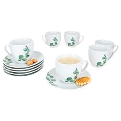 01-MamboCat-Eukalyptus-Kaffeetasse-mit-Untertasse-fuer-6Personen-Deko.jpg 6er Set Eukalyptus Kaffeetasse mit Untertasse Porzellan für 6 Personen_Bild_1