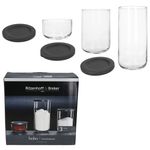 6tlg Set BOHO Vorratsdosen Anthrazit aus Glas & Kunststoff_Bild_5