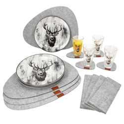 01-641-120-Justus-Brenger-Justinus-Alois-Tischset-hellgrau-12ltg-Tischset-mit-Geschirr.jpg 20tlg Set ALOIS für 4 Personen - 12tlg Tischset Filz 641-120 + 4x Speiseteller 162746 + 4x Gläser 163069_Bild_6