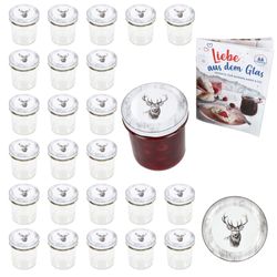 01-00081476-Sturz-TO82-Alois-Hirsch-Deckel-350er-25er-Set-Deko.jpg 25er Set Sturzglas 350 ml To 82 Alois Hirsch Deckel incl. Rezeptheft_Bild_1