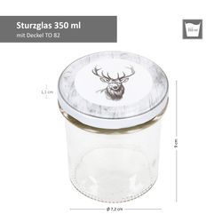 05-00081476-Sturz-TO82-Alois-Hirsch-Deckel-350er-Glas-Bemassung.jpg 25er Set Sturzglas 350 ml To 82 Alois Hirsch Deckel incl. Rezeptheft_Bild_5