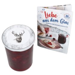 04-00081476-Sturz-TO82-Alois-Hirsch-Deckel-435er-mit-Rezeptheft-rote-Marmelade.jpg 12er Set Sturzglas 435 ml To 82 Alois Hirsch Deckel incl. Rezeptheft_Bild_4