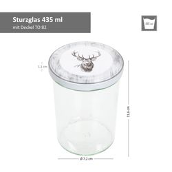 05-00081476-Sturz-TO82-Alois-Hirsch-Deckel-435er-Glas-Bemassung.jpg 12er Set Sturzglas 435 ml To 82 Alois Hirsch Deckel incl. Rezeptheft_Bild_5