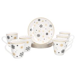 02-23108240-23108264-HIT-Stars-schwarz-gold-Schneeflocke-12tlg-Fruehstuecksset.jpg 12tlg Frühstücksset Stars schwarz-gold Steingut für 6 Personen - 23108240 & 23108264_Bild_2