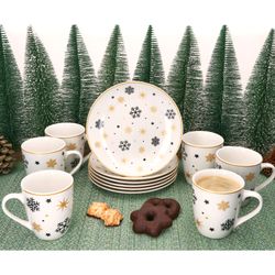 03-23108240-23108264-HIT-Stars-schwarz-gold-Schneeflocke-12tlg-Fruehstuecksset-Ambientebild.jpg 12tlg Frühstücksset Stars schwarz-gold Steingut für 6 Personen - 23108240 & 23108264_Bild_3