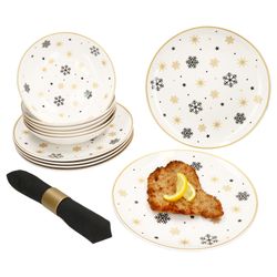 01-23108231-23108248-HIT-Stars-schwarz-gold-Schneeflocke-12tlg-Tafelservice-Deko.jpg 12tlg Tafelservice Stars schwarz-gold Steingut für 6 Personen - 23108231 & 23108248_Bild_1