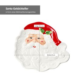 06-24306374-HIT-Gebaeckteller-Santa-24x25cm-2024-Bemassung.jpg 4er Set Gebäckteller Santa - 24306374_Bild_6