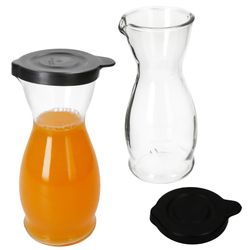 01-13172818S-Mia-Misura-Karaffe-0-5L-schwarzer-Kunststoffdeckel-2er-Set-Deko.jpg 5 Liter geeicht aus Glas mit schwarzem Kunststoff-Deckel - 13172818S_Bild_1