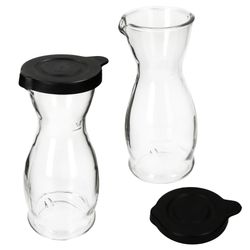 02-13172818S-Mia-Misura-Karaffe-0-5L-schwarzer-Kunststoffdeckel-2er-Set.jpg 5 Liter geeicht aus Glas mit schwarzem Kunststoff-Deckel - 13172818S_Bild_2