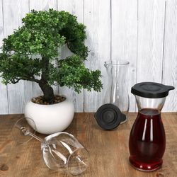 05-13172818S-Mia-Misura-Karaffe-0-5L-schwarzer-Kunststoffdeckel-Ambientebild-2er-02.jpg 5 Liter geeicht aus Glas mit schwarzem Kunststoff-Deckel - 13172818S_Bild_6