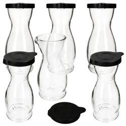 02-13172818S-Mia-Misura-Karaffe-0-5L-schwarzer-Kunststoffdeckel-6er-Set.jpg 5 Liter geeicht aus Glas mit schwarzem Kunststoff-Deckel - 13172818S_Bild_2