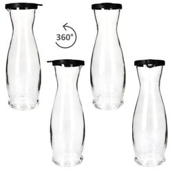 04-13173018S-Mia-Misura-Karaffe-1L-schwarzer-Kunststoffdeckel-360-Grad-Ansicht.jpg 12er Set MIA Misura Karaffe 1l geeicht aus Glas mit schwarzem Kunststoff-Deckel - 13173018S _Bild_4