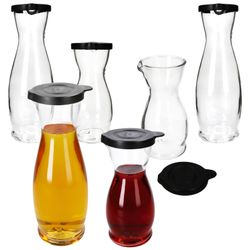 01-13173018S-13172818S-Mia-Misura-Karaffe-1L-0-5L-schwarzer-Kunststoffdeckel-6er-Set-Deko.jpg 5 Liter & 3x 1 Liter geeicht aus Glas mit schwarzem Kunststoff-Deckel - 13173018S & 13172818S_Bild_1