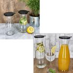 5 Liter & 6x 1 Liter geeicht aus Glas mit schwarzem Kunststoff-Deckel - 13173018S & 13172818S_Bild_3