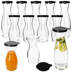 01-13173018S-13172818S-Mia-Misura-Karaffe-1L-0-5L-schwarzer-Kunststoffdeckel-12er-Set-Deko.jpg 5 Liter & 6x 1 Liter geeicht aus Glas mit schwarzem Kunststoff-Deckel - 13173018S & 13172818S_Bild_1