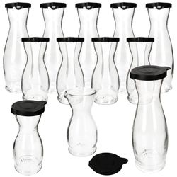 02-13173018S-13172818S-Mia-Misura-Karaffe-1L-0-5L-schwarzer-Kunststoffdeckel-12er-Set.jpg 5 Liter & 6x 1 Liter geeicht aus Glas mit schwarzem Kunststoff-Deckel - 13173018S & 13172818S_Bild_2