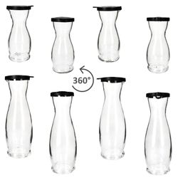 04-13173018S-13172818S-Mia-Misura-Karaffe-1L-0-5L-schwarzer-Kunststoffdeckel-360-Grad-Ansicht.jpg 5 Liter & 6x 1 Liter geeicht aus Glas mit schwarzem Kunststoff-Deckel - 13173018S & 13172818S_Bild_4