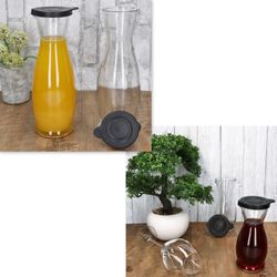 05-13173018S-13172818S-Mia-Misura-Karaffe-1L-0-5L-schwarzer-Kunststoffdeckel-Ambientebild-2er-02.jpg 5 Liter & 6x 1 Liter geeicht aus Glas mit schwarzem Kunststoff-Deckel - 13173018S & 13172818S_Bild_6