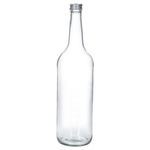 6er Set Geradhalsflasche 1000 ml + Schraubverschluss PP28 Silber_Bild_3