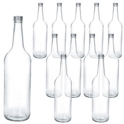 01-161828-Glaeser-und-Flaschen-Geradhalsflasche-1L-silberne-Deckel-12er-Set.jpg 12er Set Geradhalsflasche 1000 ml + Schraubverschluss PP28 Silber_Bild_1