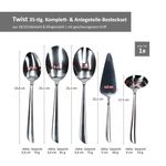 35tlg. Twist Komplett-Besteckset + Anlegeteile für 6 Personen - 630-480_Bild_6