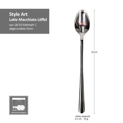 06-747-310-Justus-Brenger-Justinus-Style-Art-Latte-Macchiato-Loeffel-Bemassung.jpg 12er Set Style Art Latte Macchiato Löffel für 12 Personen - 747-310_Bild_5