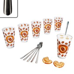 01-0806137-747-310-Justinus-Ritzenhoff-Cremona-orange-Style-Art-12tlg-Set-Deko.jpg 12tlg Latte Macchiato Set - 6x CREMONA Gläser orange + 6x STYLE ART Latte Macchiato Löffel - 0806137 & 747-310_Bild_1
