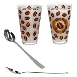 04-0806137-747-310-Justinus-Ritzenhoff-Cremona-orange-Style-Art-Gesamt.jpg 12tlg Latte Macchiato Set - 6x CREMONA Gläser orange + 6x STYLE ART Latte Macchiato Löffel - 0806137 & 747-310_Bild_4