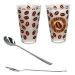 12tlg Latte Macchiato Set - 6x CREMONA Gläser orange + 6x TWIST Latte Macchiato Löffel - 0806137 & 747-480_Bild_4