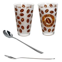 04-0806137-747-480-Justinus-Ritzenhoff-Cremona-orange-Twist-Gesamt.jpg 12tlg Latte Macchiato Set - 6x CREMONA Gläser orange + 6x TWIST Latte Macchiato Löffel - 0806137 & 747-480_Bild_4