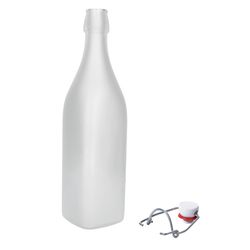 04-Bormioli-Rocco-Swing-Frosted-Flasche-1L-Einzelteile-zerlegt.jpg 6er Set Glasflaschen Serie Swing Frosted mit Bügelverschluss 1L_Bild_4