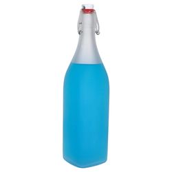 05-Bormioli-Rocco-Swing-Frosted-Flasche-1L-Einzeln-schraeg-Deko.jpg 6er Set Glasflaschen Serie Swing Frosted mit Bügelverschluss 1L_Bild_5