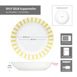 6er Set SPLIT GELB Suppenteller Porzellan für 6 Personen_Bild_6