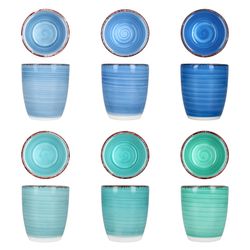 02-24327069-HIT-Blue-Mokka-Becher-ohne-Henkel-180ml-uebersicht.jpg 6er Set BLUE Mokka-Becher OHNE Henkel für 6 Personen aus Steingut - 24327069_Bild_2