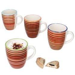 01-24325705-HIT-LINEA-Kaffeebecher-4er-Set-Deko.jpg 4er Set LINEA Kaffeebecher für 4 Personen aus Steingut - 24325705_Bild_1