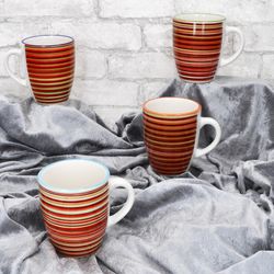 03-24325705-HIT-LINEA-Kaffeebecher-Ambientebild.jpg 4er Set LINEA Kaffeebecher für 4 Personen aus Steingut - 24325705_Bild_3