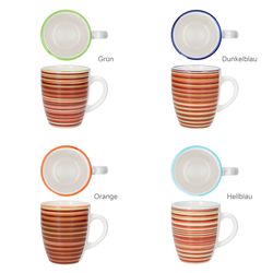 04-24325705-HIT-LINEA-Kaffeebecher-Farbuebersicht.jpg 4er Set LINEA Kaffeebecher für 4 Personen aus Steingut - 24325705_Bild_4
