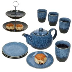 01-24303276-HIT-Scones-Blau-10tlg-Teeset-Deko.jpg 4x Becher & 4x Teller - 24303276_Bild_1