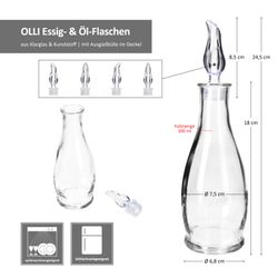 06-13249022S-Borgonovo-Olli-Essig-und-Oel-Flasche-Bemassung.jpg 12er Set OLLI Essig- & Öl-Flaschen mit Ausgießer - 13249022S_Bild_6