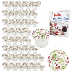 02-00082291-Sturz-TO82-Wald-Erdbeeren-Deckel-past-230er-100er-Set.jpg 100er Set Sturzglas 230 ml To 82 Wald-Erdbeeren Deckel incl. Rezeptheft_Bild_2