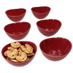 01-582711-Maeser-NATURAL-Schale-rot-6er-Set-Deko.jpg 6er Set Müslischale NATURAL rot für 6 Personen aus Steingut - 582711_Bild_1