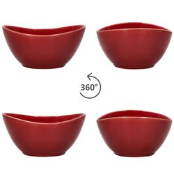 04-582711-Maeser-NATURAL-Schale-rot-360-Grad-Ansicht.jpg 6er Set Müslischale NATURAL rot für 6 Personen aus Steingut - 582711_Bild_4
