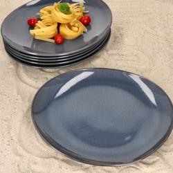 03-582711-Maeser-NATURAL-Speiseteller-blau-Ambientebild.jpg 6er Set Speiseteller NATURAL dunkelblau für 6 Personen aus Steingut - 582711_Bild_3