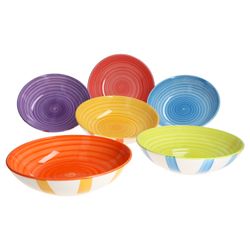 01-24325642-HIT-Summer-Stripes-Suppenteller-6er-Set.jpg 6er Set SUMMER STRIPES Suppenteller für 6 Personen aus Steingut - 24325642_Bild_1